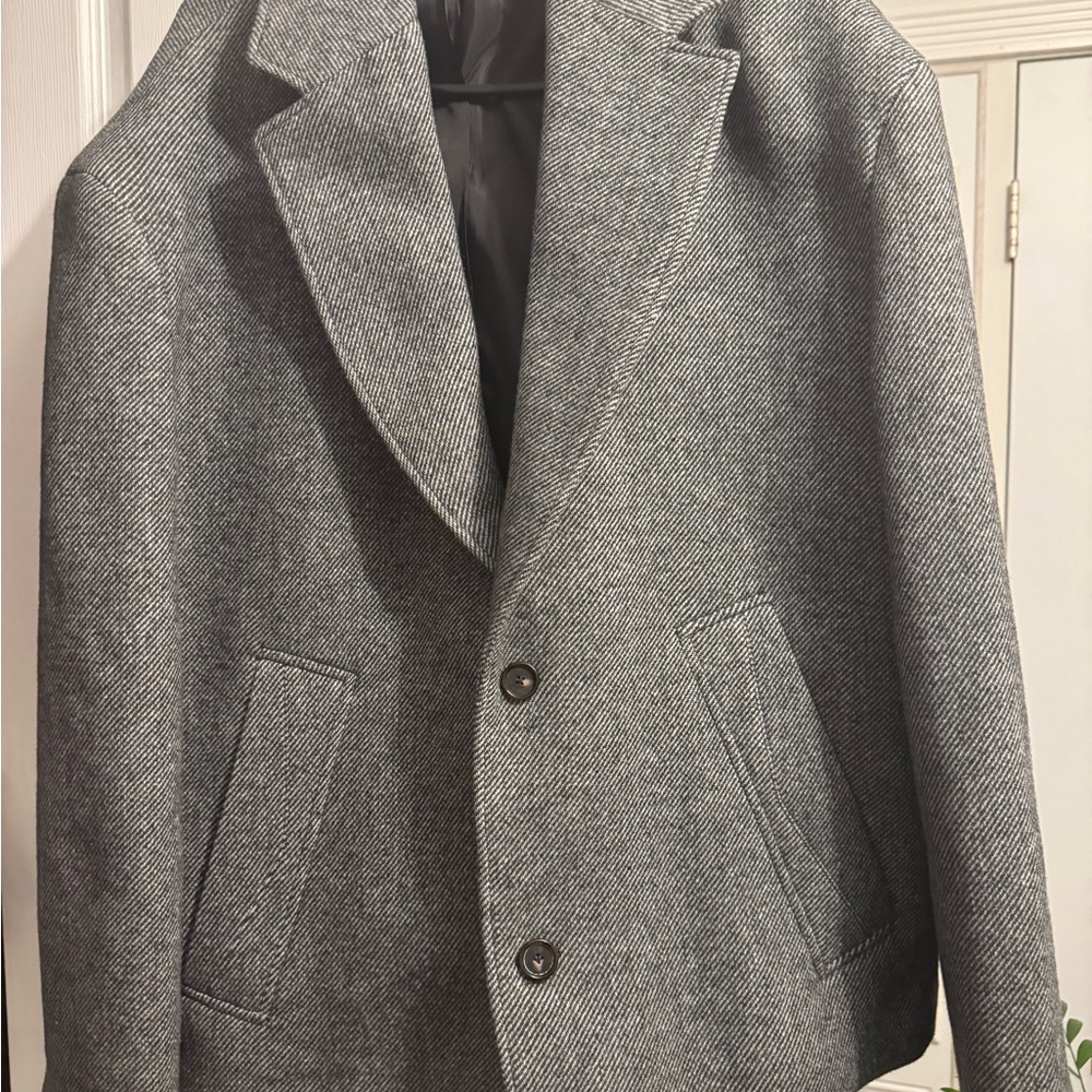 Gray Vintage Herringbone Blazer by Zara Size XL